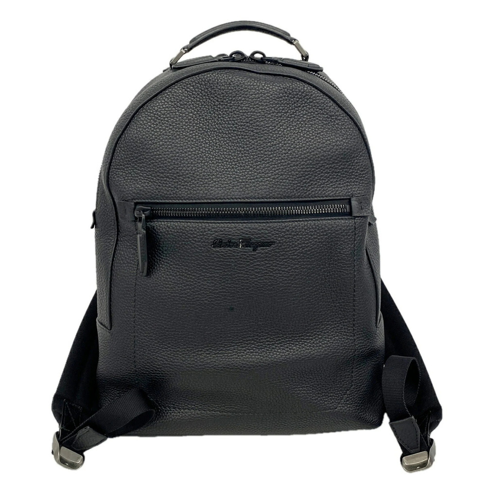 Salvatore Ferragamo Leather Backpack/Daypack, Black, Men's/Women's
